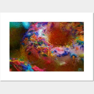 Rainbow Sprinkles Donut Impressionist Painting Posters and Art